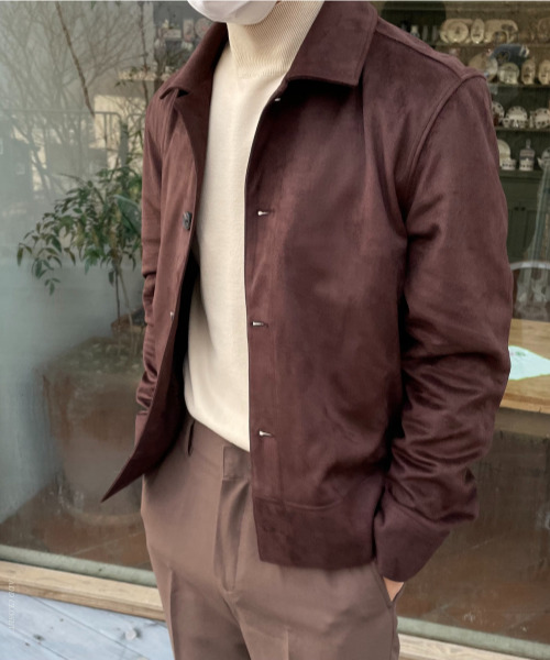 브론즈 미니멀 스웨이드 재킷 (3color)