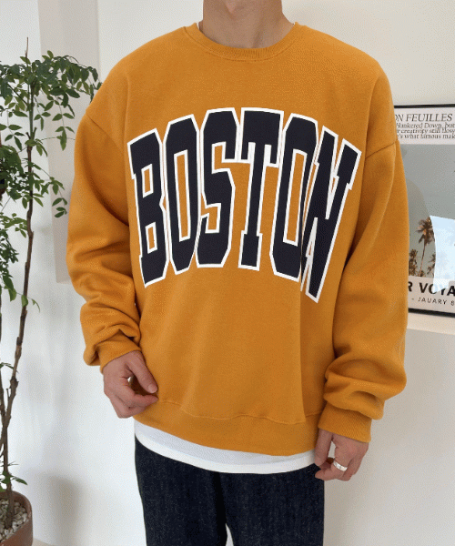 보스턴 기모 오버핏 맨투맨 (4color)